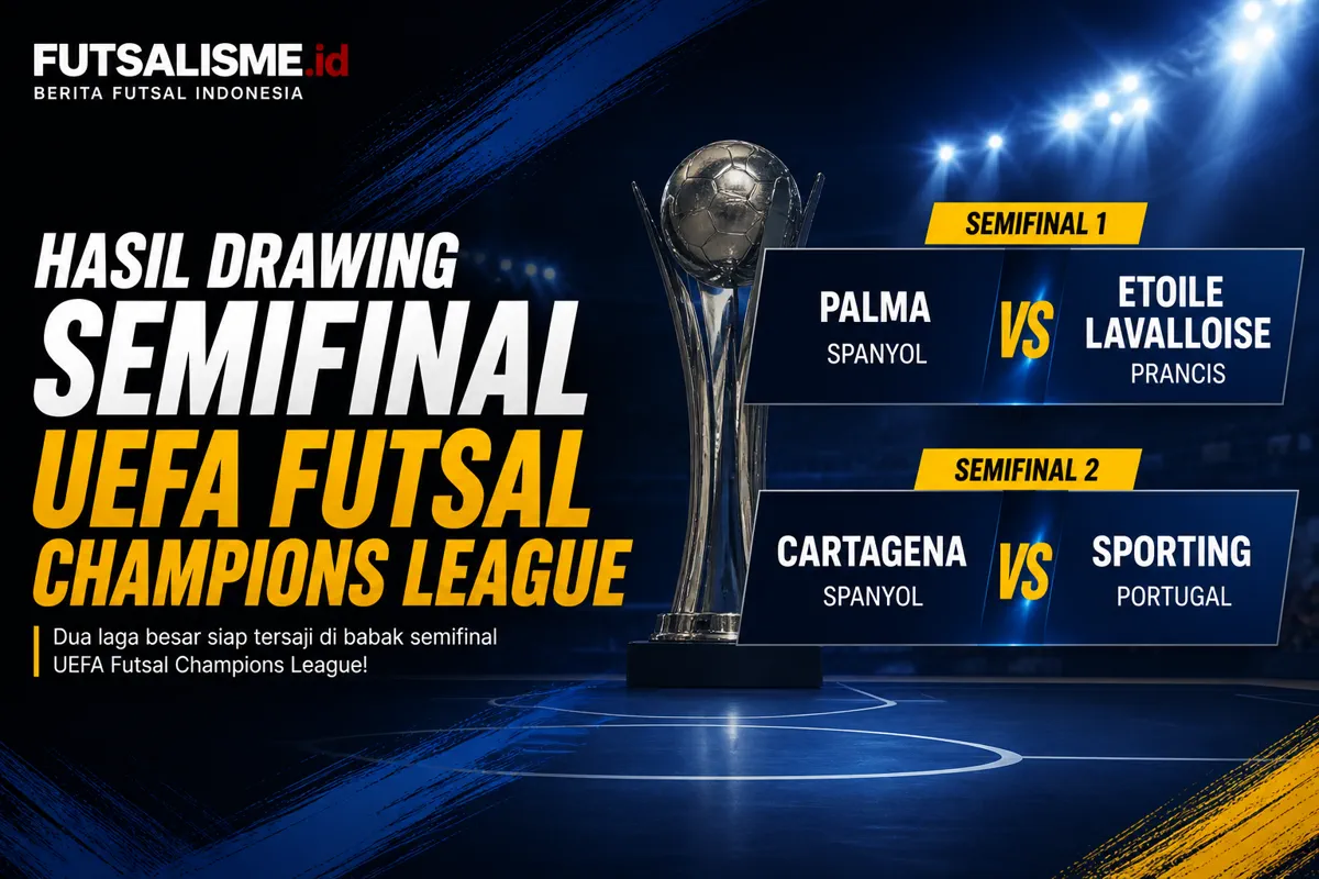 Cover Hasil Drawing Semifinal UEFA Futsal Champions League Palma Vs Etoile Lavalloise, Cartagena Vs Sporting